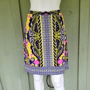 ETCETERA Colorful Print Cotton Pencil Skirt 10